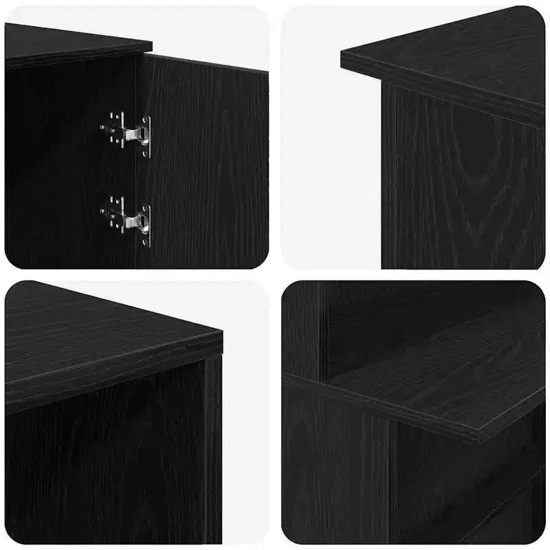 vidaXL Reception Desk Black Oak 70.9x19.7x40.7 Engineered Wood
