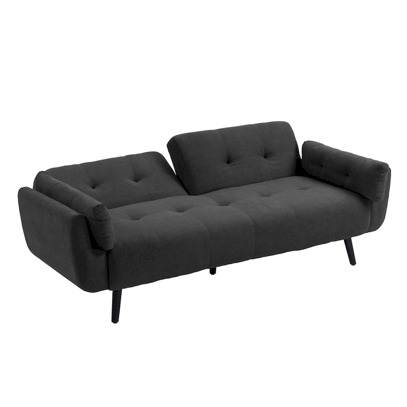 75 Convertible Sleeper Futon Sofa Bed With Adjustable Tufted Back