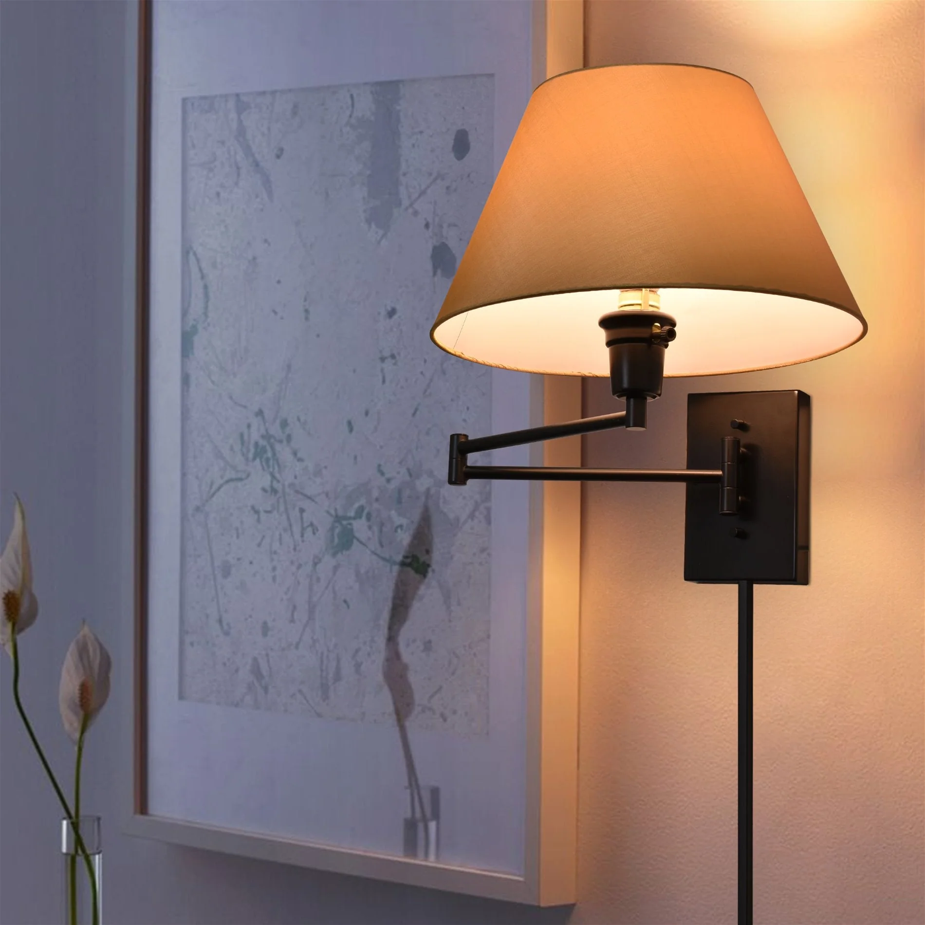 Cambridge 15 Swing Arm Wall Lamp - Plug In/Wall Mount