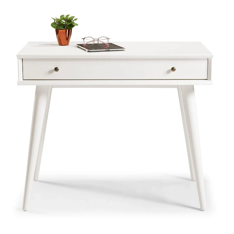 Mid-Century Solid Wood Desk with Drawer