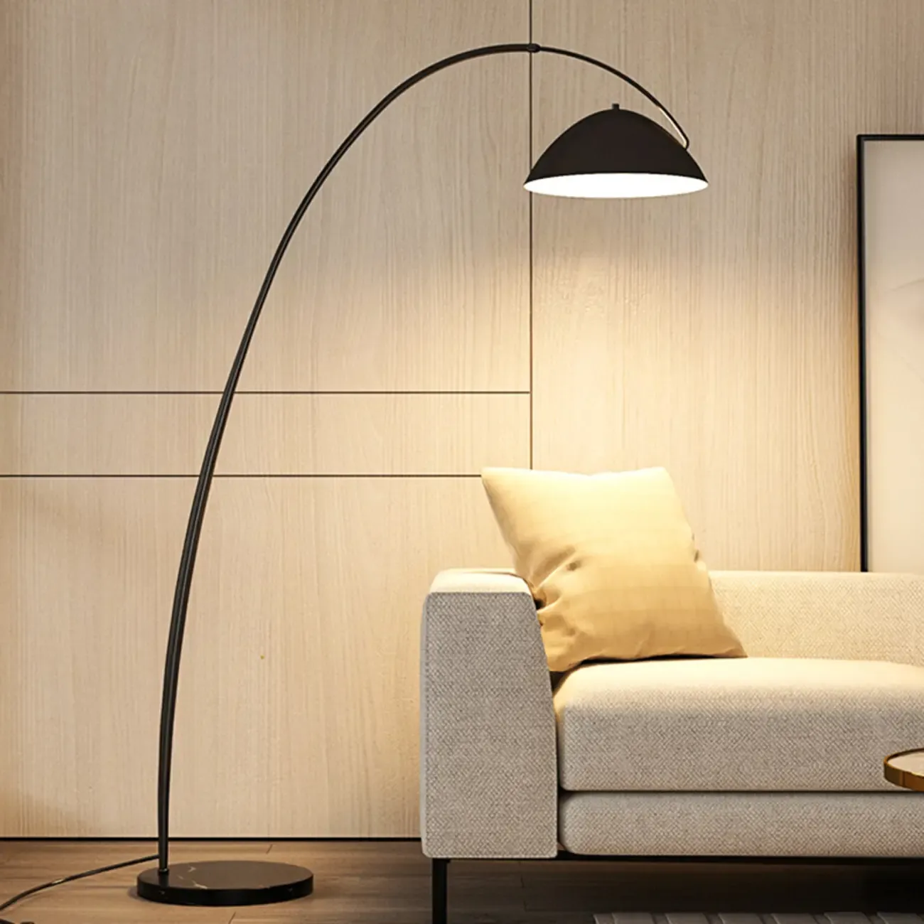 Adjustable Black Arc LED Floor Lamp for Living Room Decor