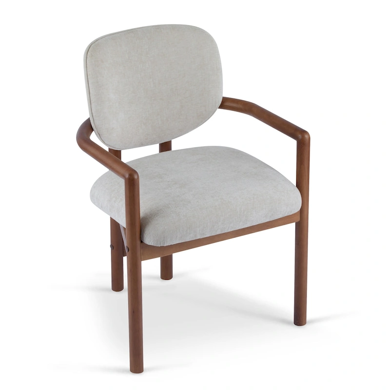 Upholstered Dining Chairs Set of 2, Side Chairs with Rubber Wood Legs, 300 LBS Weight Capacity