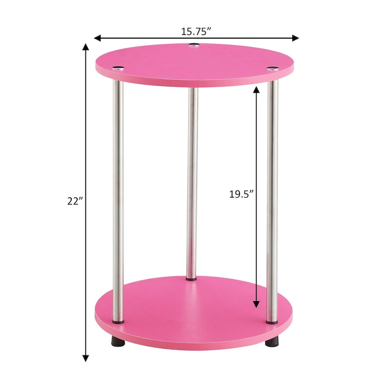 Convenience Concepts  No Tools 2 Tier Round End Table