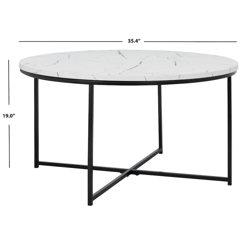 SAFAVIEH Alverda Marble Coffee Table - 35 W x 35 D x 19 H - 35Wx35Dx19H