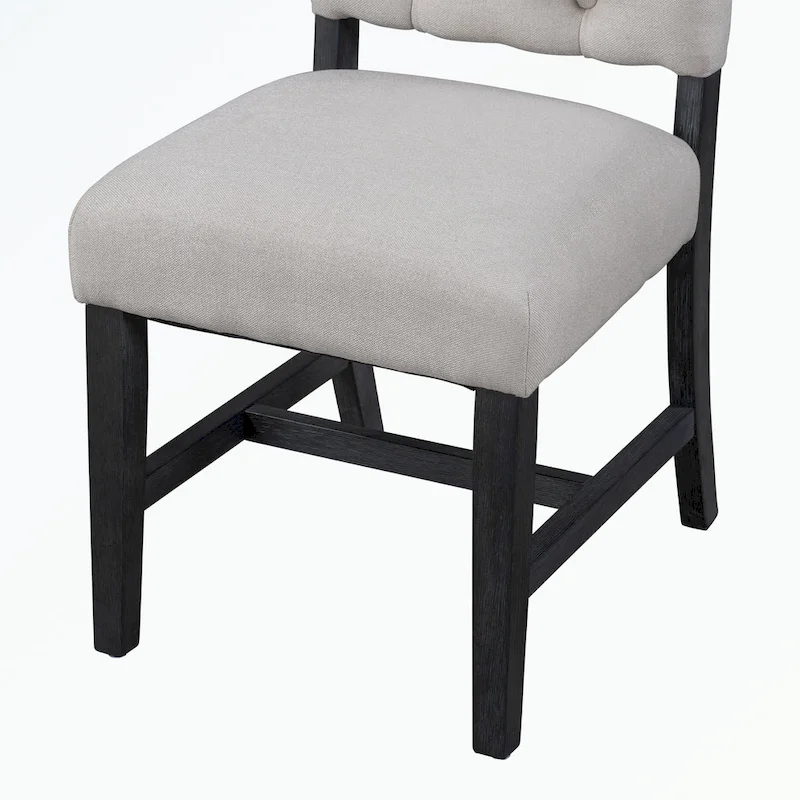 Dining Table Set with Extendable Table and 4 Upholstered Chairs