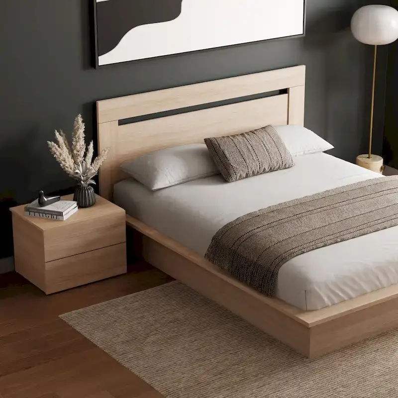 Malibu 3-Piece Bedroom Set with Bed, Headboard, and Nightstand