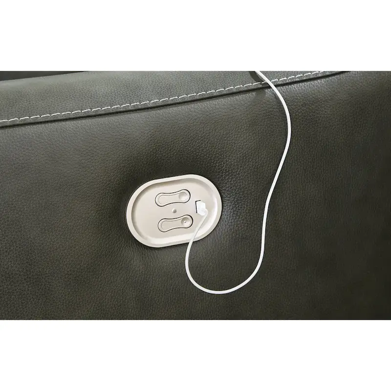 Signature Design by Ashley Center Line Dark Gray 7-Piece Power Reclining Sectional - 138.25W x 138.25D x 35H