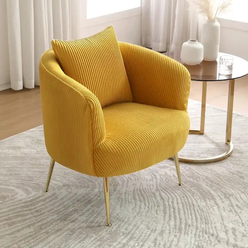 Art Leon Modern Velvet Accent Barrel Chair