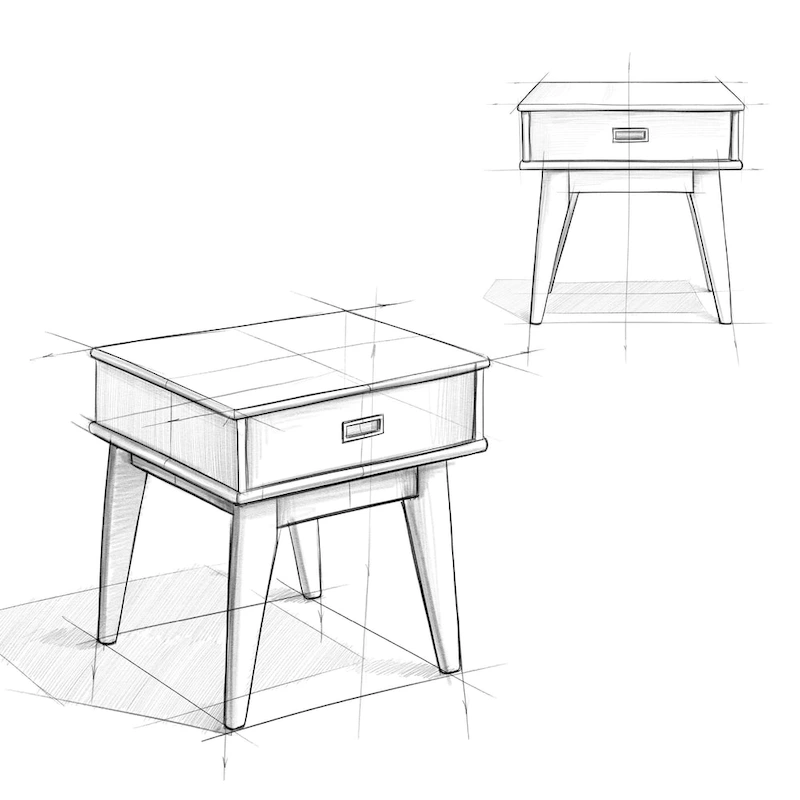 WYNDENHALL Tierney SOLID HARDWOOD 22 inch Wide Rectangle Mid Century Modern End Table - 22 W x 20 D x 22 H