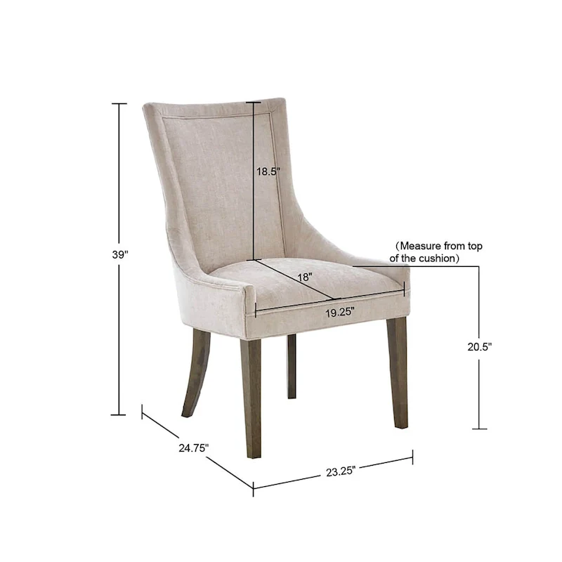Madison Park Signature Ultra Upholstered Dining Side Chairs With Wood Legs (Set of 2)