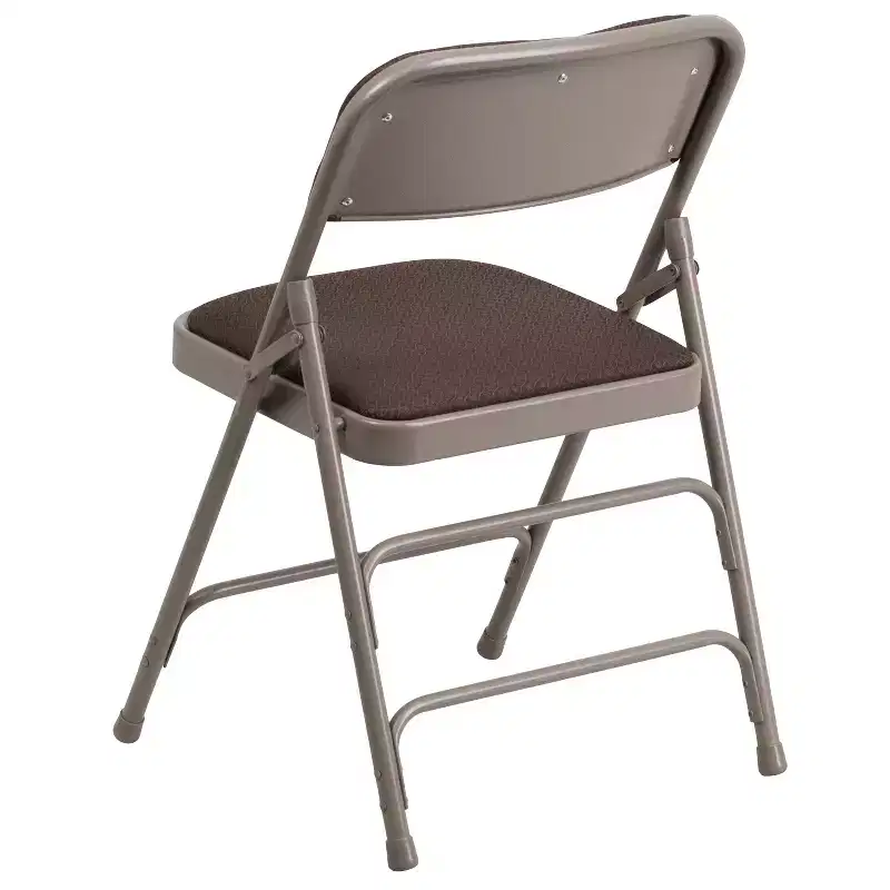 Emma and Oliver 4 Pack Curved Triple Braced & Double Hinged Fabric Upholstered Metal Folding Chair
