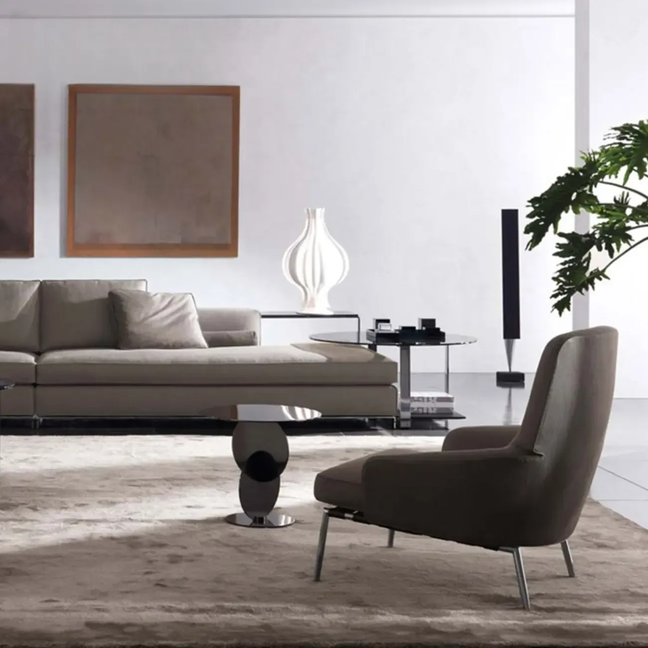 Scandinavian Glass Round Coffee Table Abstract Base