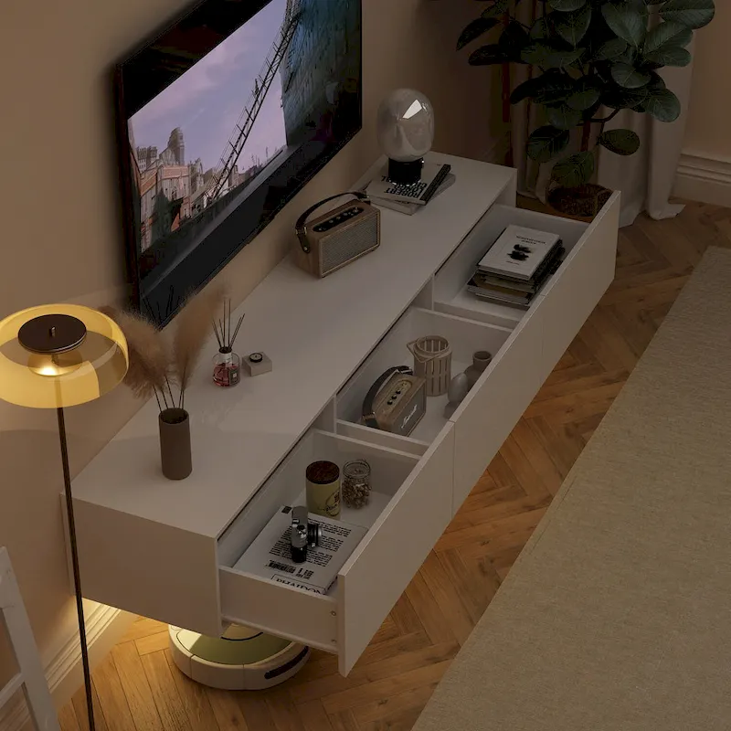 Floating TV Stand Wall Mounted with LEDsTV Stand Floating TV Cabinet