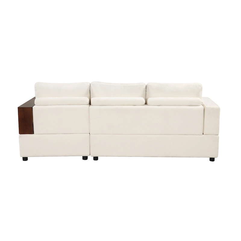 Christopher Knight Home - 87.4 L-Shaped Sectional Sofa with Reversible Armrests and Integrated Chaise Lounge