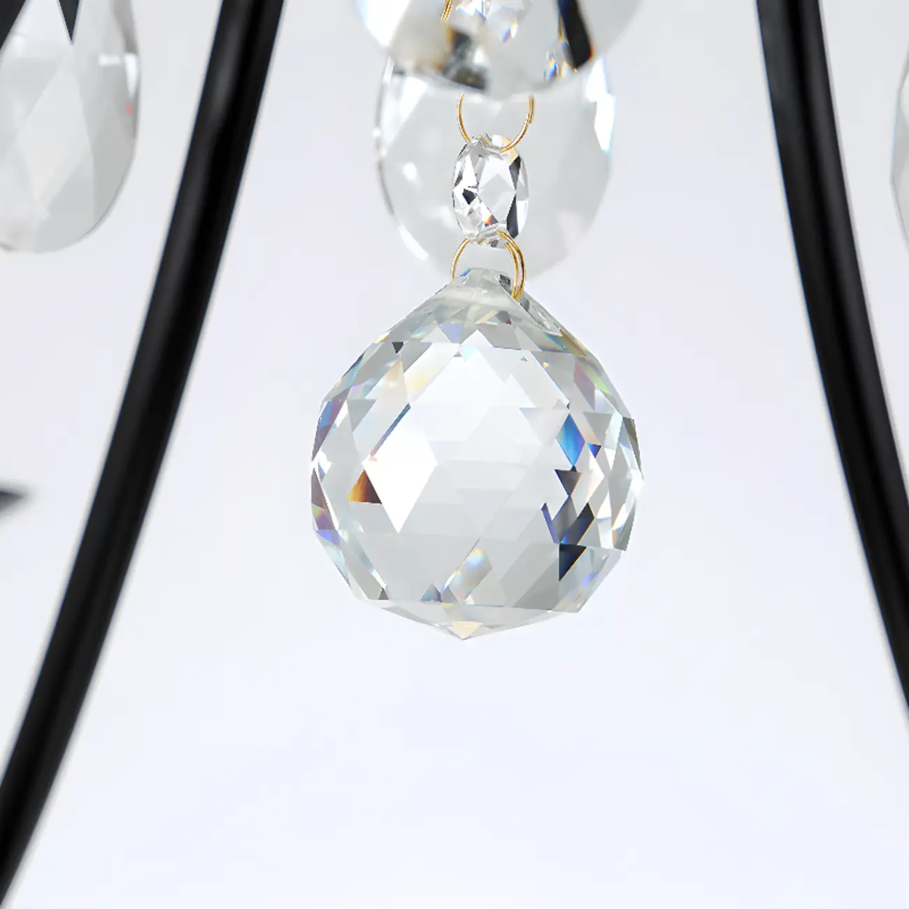 Elegant Gold Curved Crystal Candelabra Chandelier