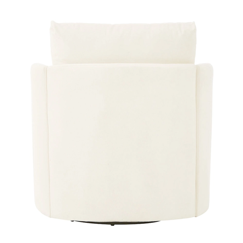 360 Swivel Chair, 29.9 Accent Barrel Armchair, Upholstered Swivel Sofa Chair with Curved Design