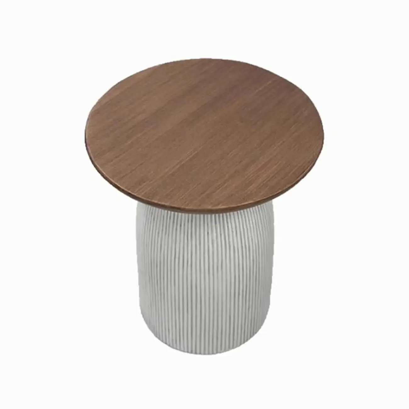 Living Room Brown Round Pedestal End Table