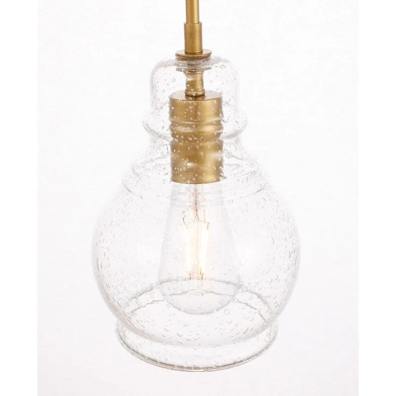 Adelee 6.25-Inch 1-Light Clear Seeded Glass Pendant