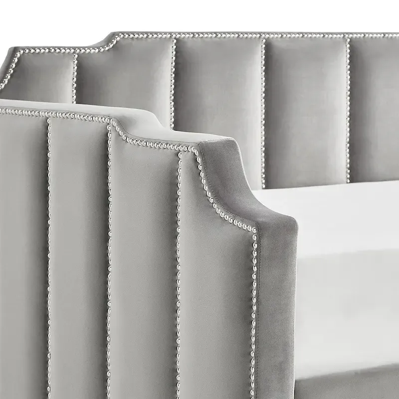 Chareau Glam Grey Velvet Daybed by iNSPIRE Q Modern
