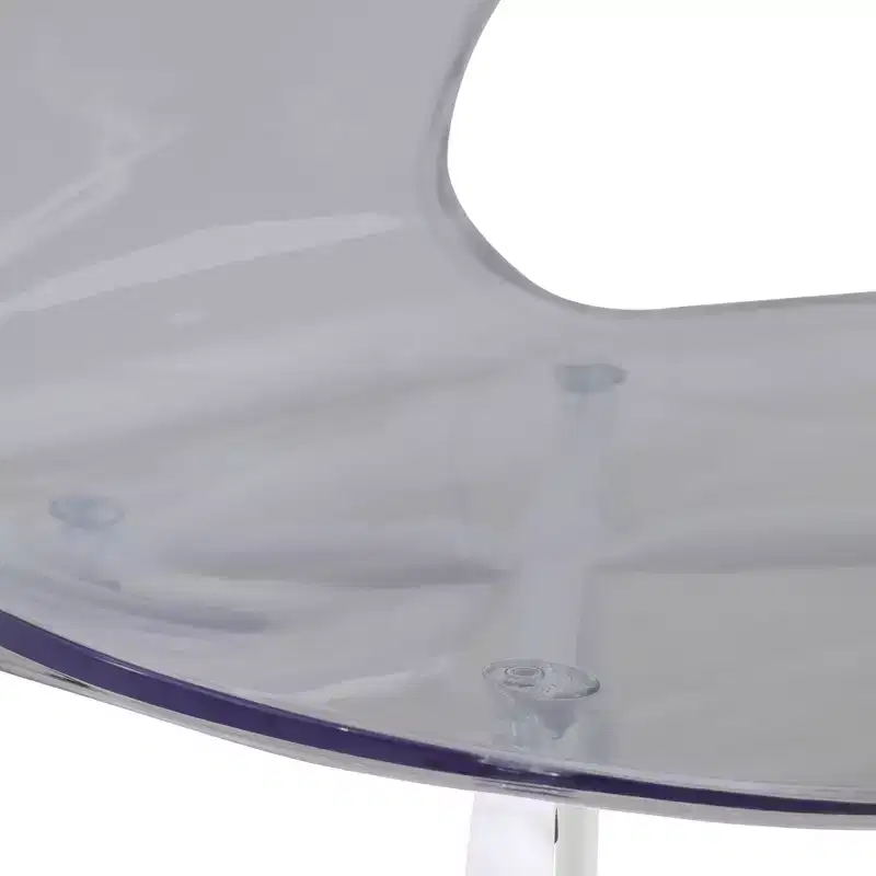 LeisureMod Bristol 5-Piece Dining Set Round Dining Table, 4 Plastic Dining Chairs White Legs
