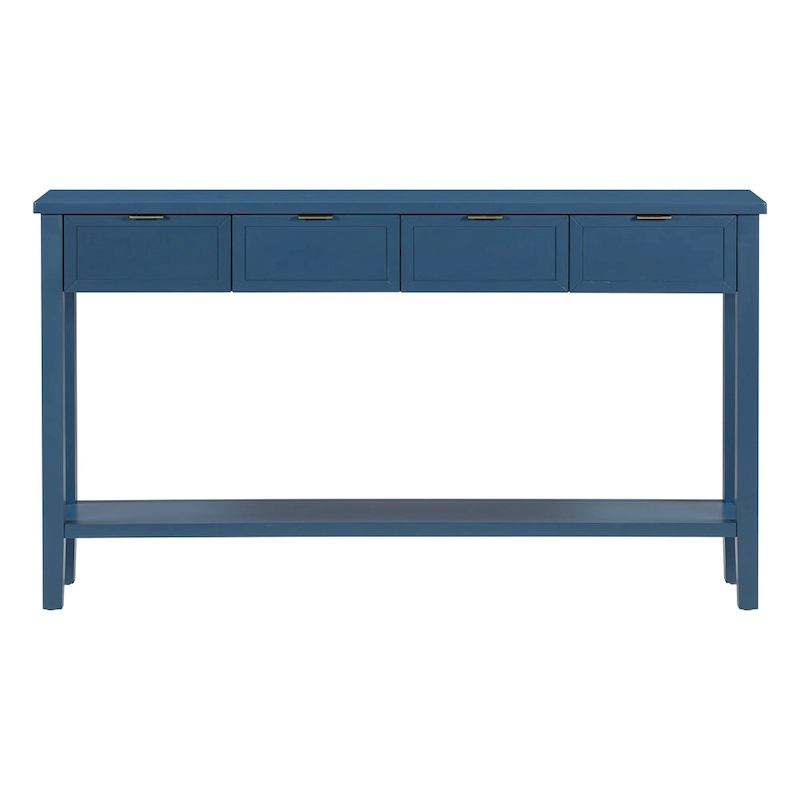 High-Quality Entryway Console Table with 4 Spacious Drawers & 1 Bottom Shelf