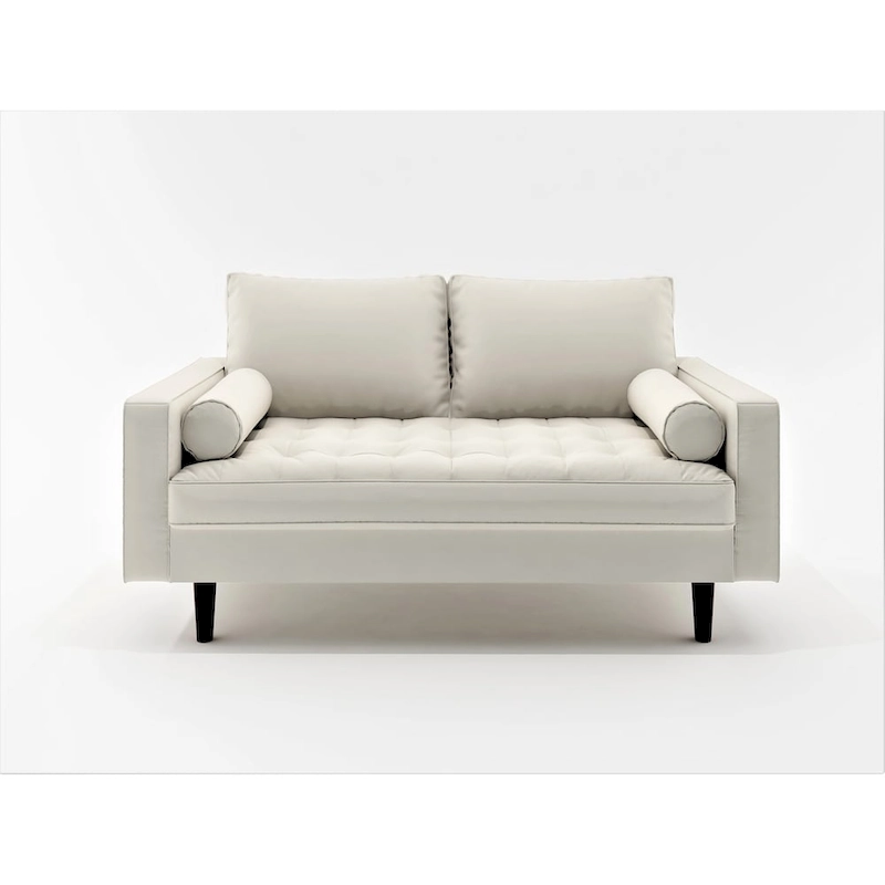 US Pride Lopez Faux Leather Mid-century Modern Loveseat