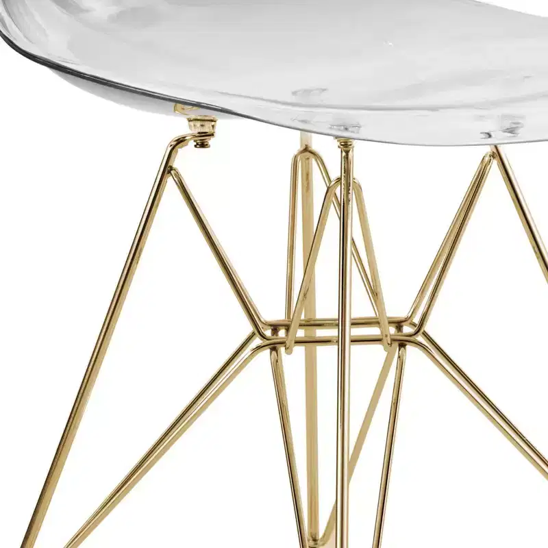 Clear/Transparent 5-Piece Round Dining Set, Pedestal Style, Seats 4