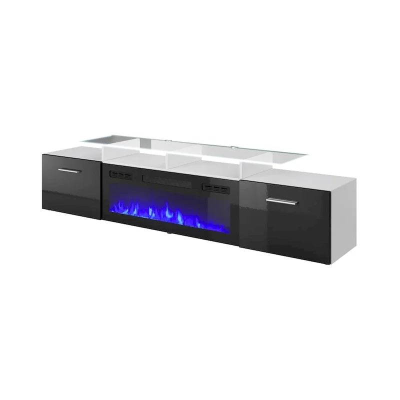 Rova EF Electric Fireplace Modern 75 TV Stand