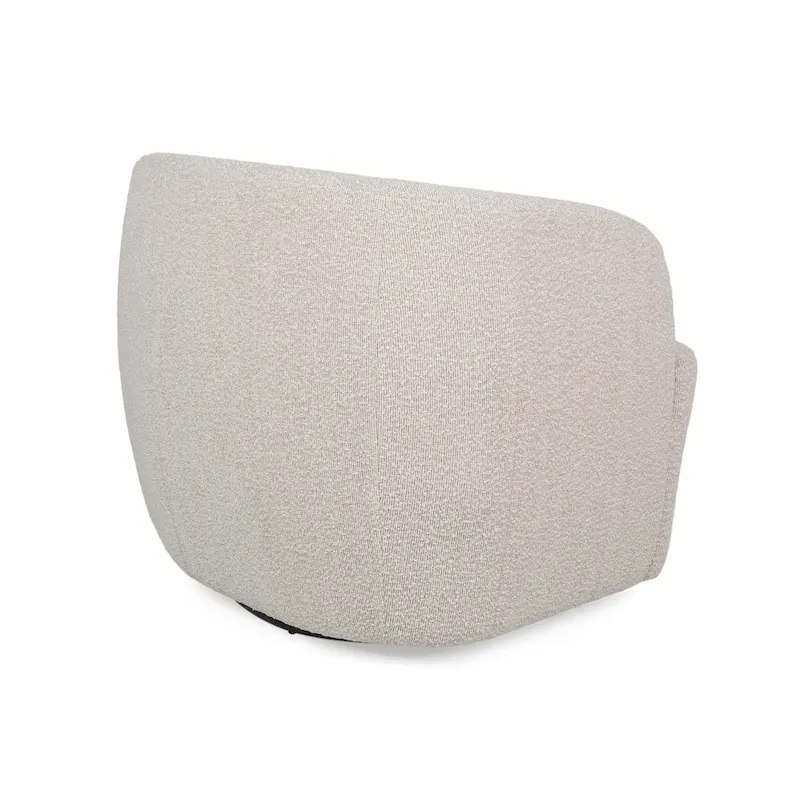 Mokena Textured Boucle Upholstered Swivel Club Chair by Christopher Knight Home
