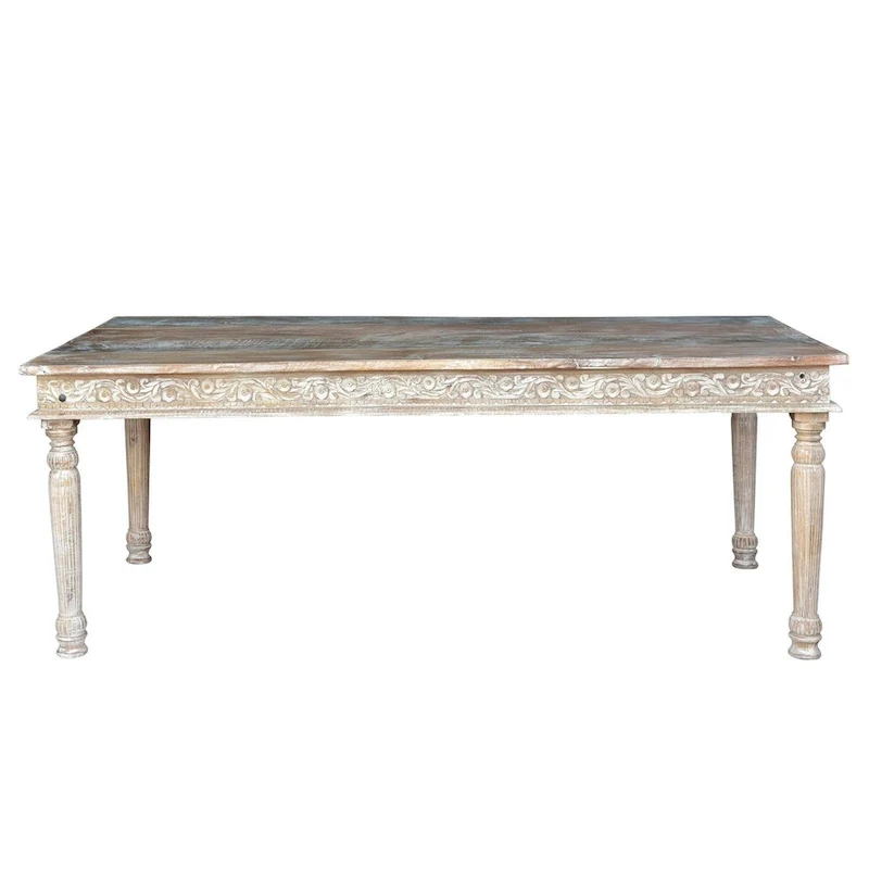 Driftwood Recycled Carved Dining Table -83 - 83