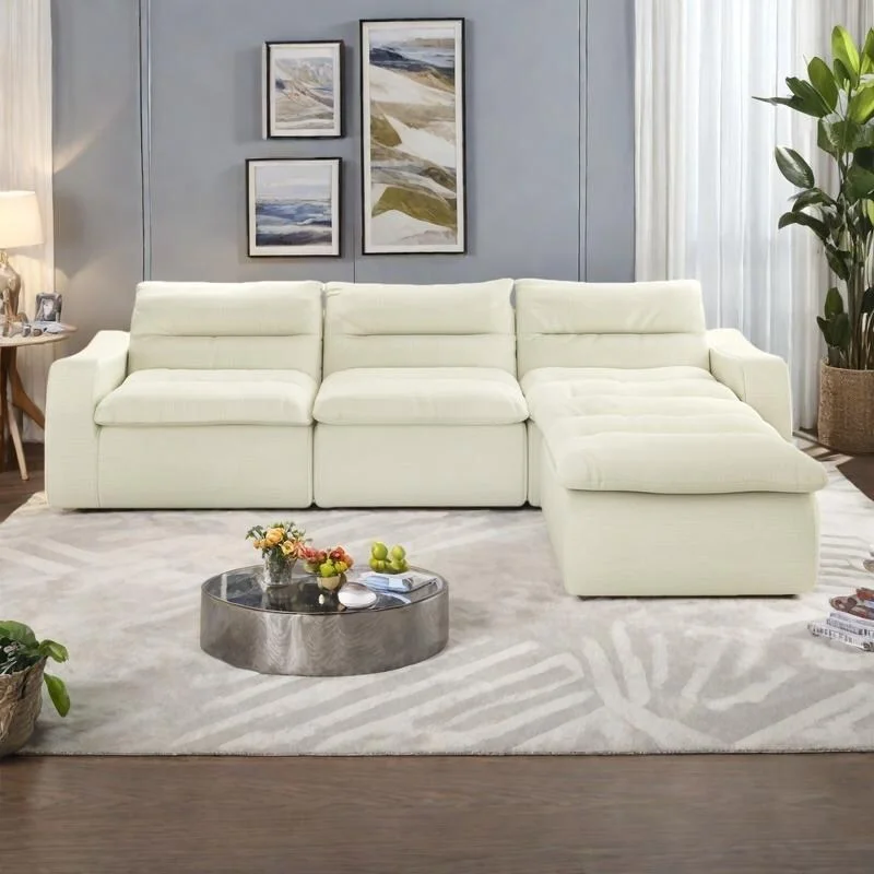 116.26  Modular Foam L-Shaped Floor Sofa with Free Combination, No-Assembly Design & Ergonomic Support (4/6-Seater Options)