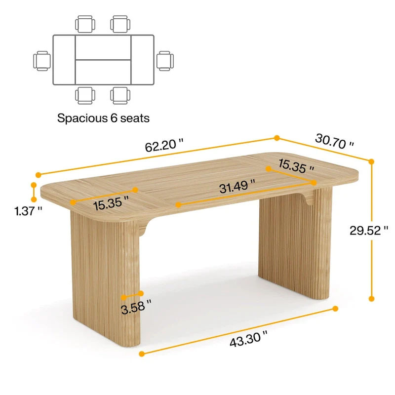 5FT Wood Rectangular Conference Meeting Table Office Executive Desk