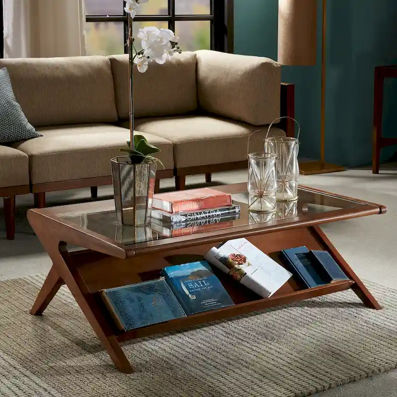 INK+IVY Rocket wood & tempered glass coffee table