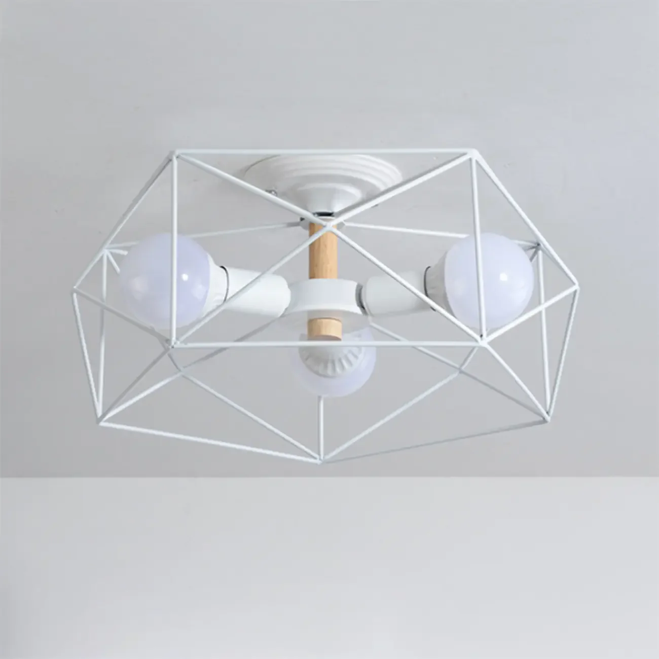 Sleek Gold Semi-Flush Ceiling Light with Iron Drum Shade