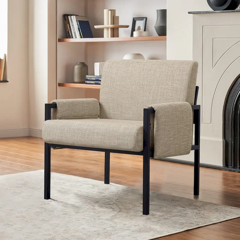 Subrtex Upholstered Accent Chair with Metal Frame Armchair
