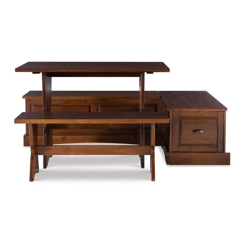 Ame Walnut Backless Nook Table Set