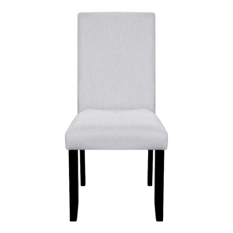 5 Pcs Wood Kitchen Table and Chair Set, 4 People Round Dining Table Set with Faux Marble Top and 4 Upholstered Chairs