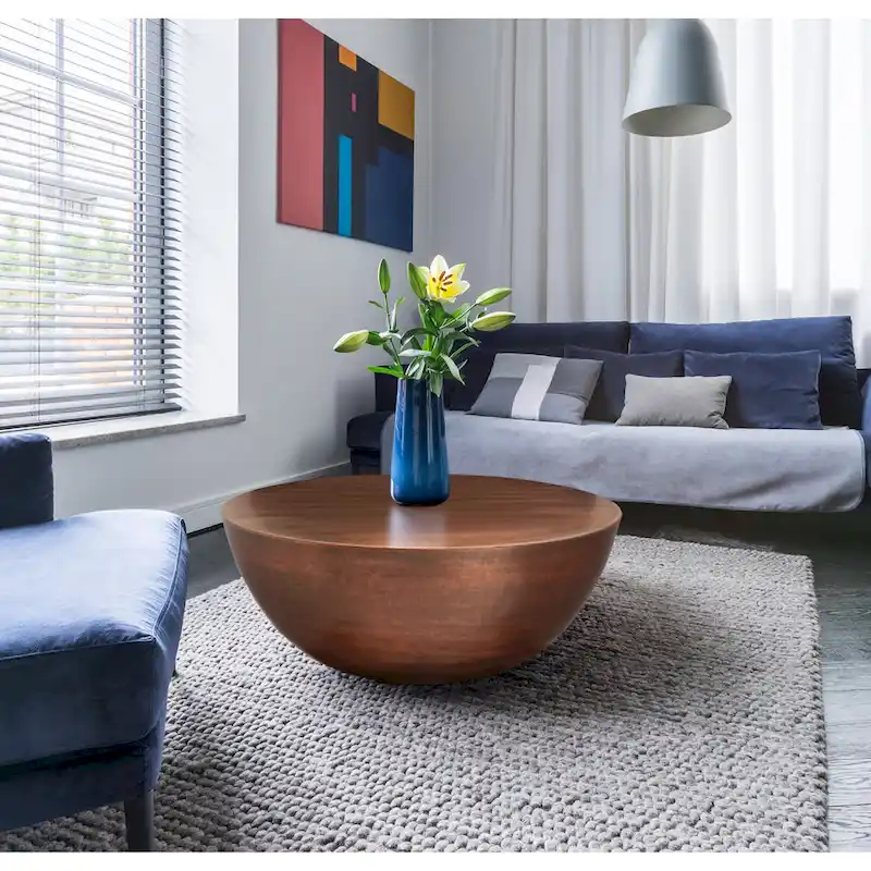 Macari Coy Contemporary Round Coffee Table