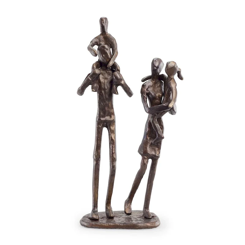 Parents Carrying Children Bronze Sculpture