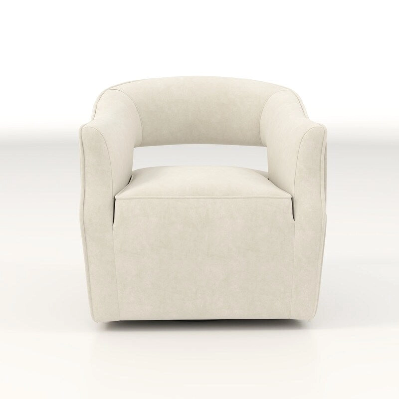 SEYNAR Modern Glam Velvet 360 Degree Swivel Open-Back Accent Armchair