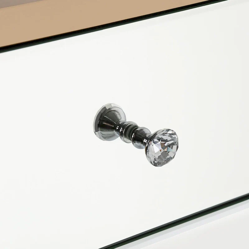 Modern Contemporary 17.7 Wide 3-Drawer Mirrored Side Table Chest Storage Dresser Nightstand