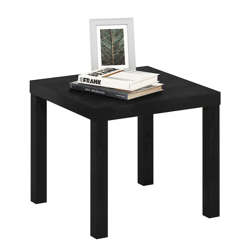 Classic Homey Square Side Table, Black
