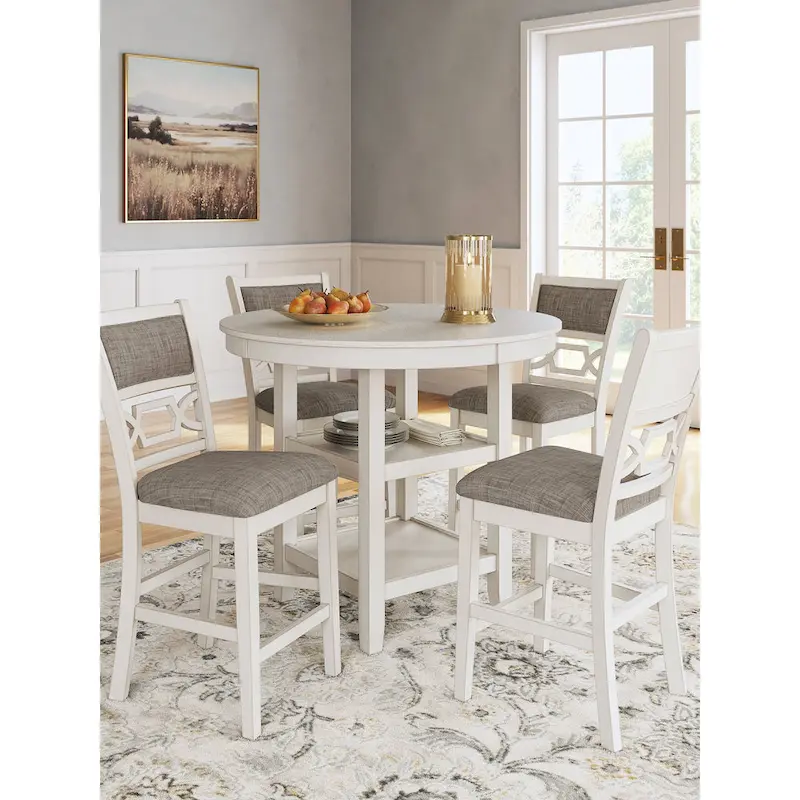 Signature Design by Ashley Erinberg White/Gray Dining Counter Table Set (Set of 5)
