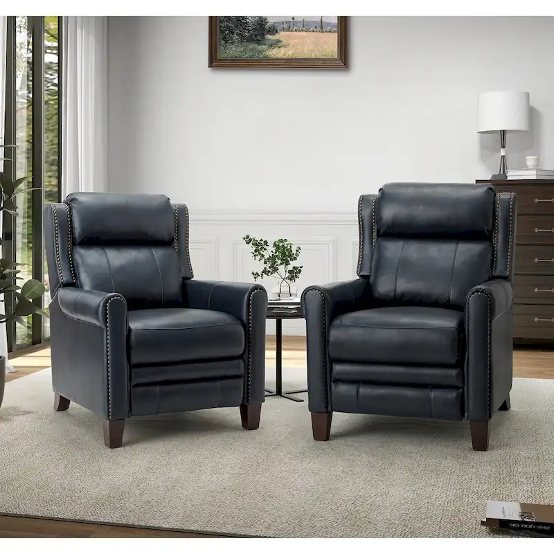 Felisa 32.48 Wide Genuine Leather Manual Recline Set of 2