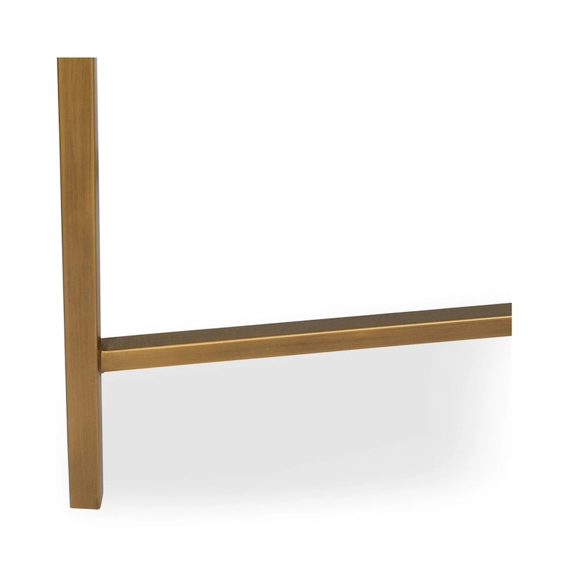 Macari Miki Art Deco Solid Wood AndVegan Leather Shagreen With Brass Accents Console Table - 59W x 16D x 32.3H