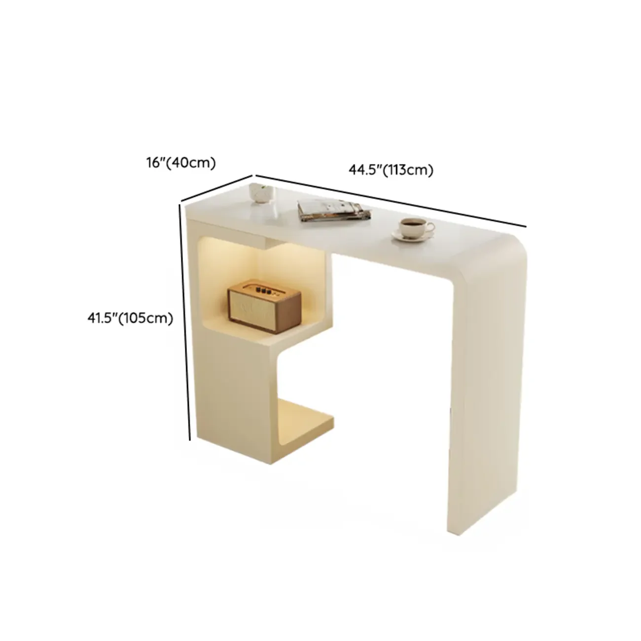 Modern Off-White Wood Integrated Design Bar Tables