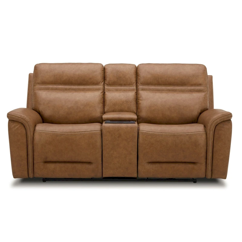 Cooper Leather Dual Power Reclining Loveseat with Console