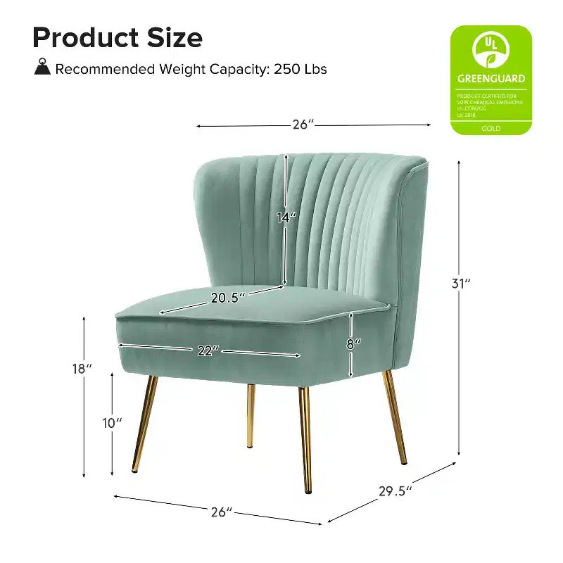 Quentin Velvet Accent Side Chair with Padded Seat Set of 2 | Karat Home