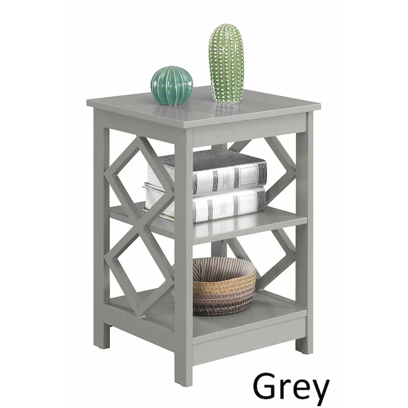 Convenience Concepts Diamond End Table with Shelves