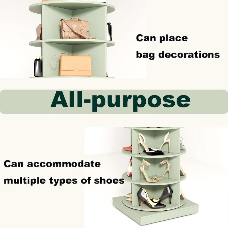 Modern Design Green 360-degree Rotating shoe cabinet 6 layers